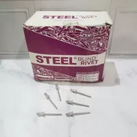 Paku Rivet 529 Merk Steel / Steel Blind Rivet / Paku Ripet Isi 100Pcs