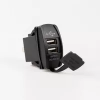 USB Charger Motor 2 Port DC 12-24V - Black