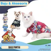 Baju Kostum Pantai Kucing Anjing Hawaii Aloha Kemeja Hawai Shirt Cat