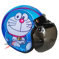 Helm Anak Bogo Motif Usia 2-7 Tahun half Face Doraemon Biru