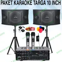 PAKET KARAOKE RUMAH 2 SPEAKER TARGA 10 INCH PAKET TOP SET KARAOKE