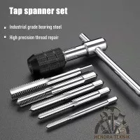 Handtap set 6pcs gagang hand tap set M3-M8 snei drat dalam tapping set