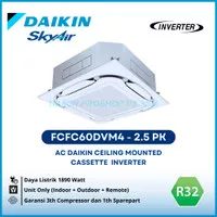 AC Daikin Cassette Inverter 2,5PK FCFC60DVM4 Wireless-Thailand