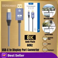 KABEL USB TYPE C TO DISPLAY PORT KE DP 1.4 DISPLAYPORT 8K MONITOR ORI