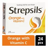 permen strepsils orange jeruk with vitamin c isi 24 pcs