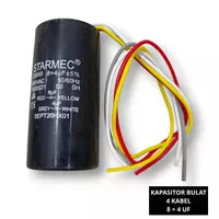 Kapasitor Bulat 4 Kabel Mesin Cuci 4+8 uF 450V 8+4 uF Capasitor