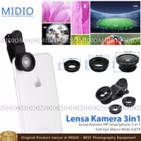 Lensa Kamera HP Smartphone 3 in 1 Fish Eye Macro Wide 0.67X