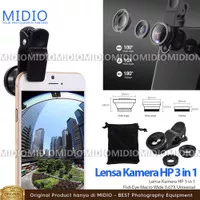 Lensa Kamera HP 3 in 1 Fish Eye Macro Wide 0.67X Universal