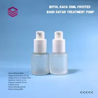 botol treatment pump 20ml kaca frosted/botol serum 20ml bahu datar