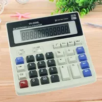 Kalkulator 12 Digit Dual Power Solar Calculator Pakai Baterai AA