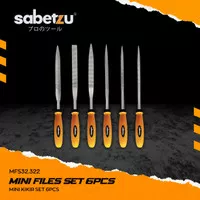 Sabetzu mini files 4 x 160mm kikir set 6 pcs alat kikir besi kayu set