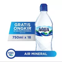 AQUA Air Mineral Click N Go 750ml x 18 botol ( 1 Duz )