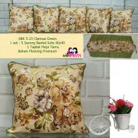 SARUNG BANTAL SOFA SHABBY CHIC MINIMALIS/SBK SET 40X40 CLARISSA HIJAU