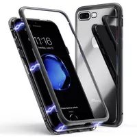Hard Case iPhone 5 5s SE 6 6s 7 8 Plus Flip Magnet Bumper Metal+Glass
