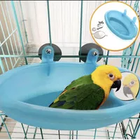 Tempat Mandi Burung Kaca Lovebird Pleci Pet Bird Bath Cage Bathtube