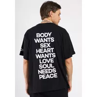 OCWA BODY WANTS S*X HEART WANTS LOVE OVERSIZED TEE BLACK MEN