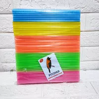 Sedotan Plastik warna warni - drinking straw - DIY-prakarya - per pack
