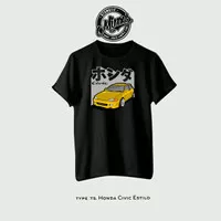 Kaos otomotif Honda Estilo Yellow-Cotton combed 30s-Hitam Biru Hijau