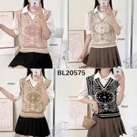 Ethnic 2in1 Vest Knit Blouse