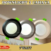 Lampu Downlight 7W LED 3 Cahaya Dalam 1 Lampu