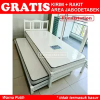 Single Bed / Ranjang Single / Tempat Tidur Kayu Tunggal +Sorong 90x200