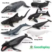 aneka mainan hewan laut ikan paus hiu orca sperm blue whale shark