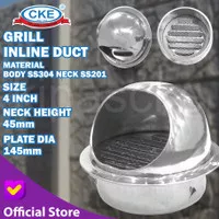 Grill Penutup Inline Duct Booster Fan Stainless Steel 304 Air Vent Cap