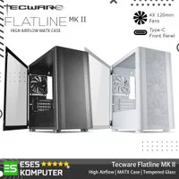 Case Tecware Flatline TG MK 2 | High Airflow Gaming MATX Case | 4X Fan