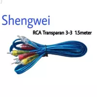 Kabel RCA Transparan 3-3 Male Kabel DVD-TV 1,5 M 1.5 kabel vcd