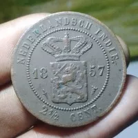 Uang koin kuno benggol 2.5 cent N.E indies tahun 1857 #BG-DA