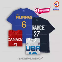 Tshirt Baju Koas Basket Tshirt Basketball FIBA 2023/24 Player Edition