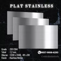 Plat Stainless Steel 1.2 mm 1219 mm x 2438 mm / 4x8ft LEMBARAN