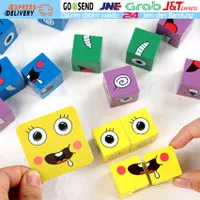 Puzzle Anak Face Change Rubiks Cube/Mainan Puzzle Kubus Wajah