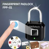 Mediatech Fingerprint Pad Lock Keyless Charger Gembok Koper FPP-01