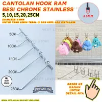 Cantolan Hook Stainless 10 15 20 25 CM Stik Gantungan Ram Display Rak