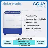 AQUA MESIN CUCI 2 TABUNG 7 KG QW781XT / QW-781 / QW-781XT