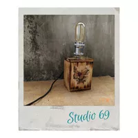 Lampu meja, lampu kayu vintage, lampu hias unik