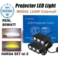U Series Lampu Tembak LED mini projie projector 3 Mata Laser 2 titik