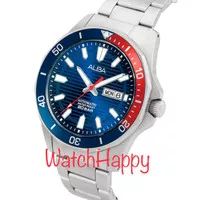 ALBA AL4455X1 AL4455 AZURE BLUE DIAL WITH BLUE RED BEZEL 100%ORIGINAL