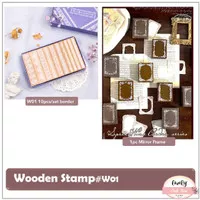 DIY Wooden Rubber Stamp Stempel Kayu Journal, Scrapbook, Diary #01