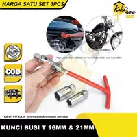 Kunci busi T flexible 16mm 21mm set 3pcs alat pembuka busi mobil motor