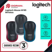 Logitech Mouse Wireless M185 - Original Garansi 1th - Merah