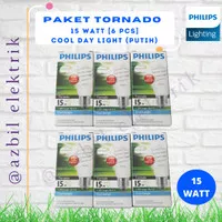 Paket Lampu PHILIPS Tornado 15 Watt E27 (isi 6 pcs) - Putih