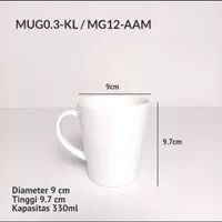 Mug keramik polos 330ml MUG-MR 6pcs by indo keramik