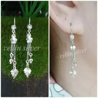 Anting Panjang Perak Wanita Silver 925 Asli Lapis Emas Putih