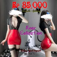 Clubbing dress hitam merah rok latex (BRLIN477) by AMOR COLLECTION