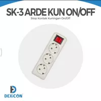 Dexicon Stop Kontak Arde Lubang 3 On Off stop kontak + saklar 3 lubang