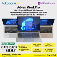 ADVAN Notebook Laptop Workpro Intel I5 14'' FHD IPS 8GB 256GB Win 11