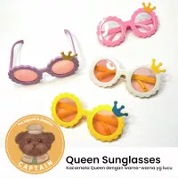 KACAMATA LUCU QUEEN SUNGLASSES ANJING KUCING COSPLAY PET FASHION