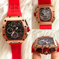 Jam Tangan Pria RM Ricard-Mile Autometic Super Graden AAA Tali Merah